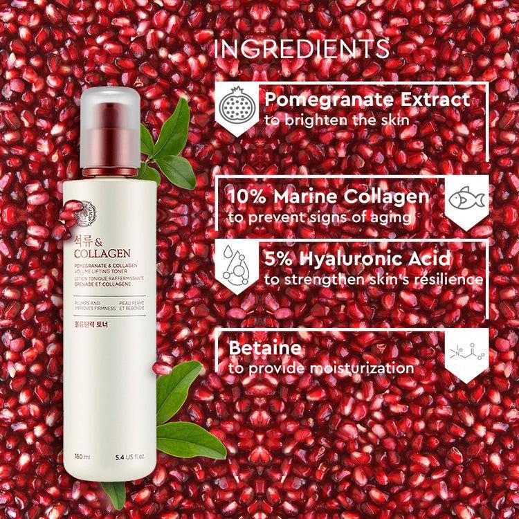 [Thefaceshop] POMEGRANATE AND COLLAGEN VOLUME LIFTING TONER 160ml