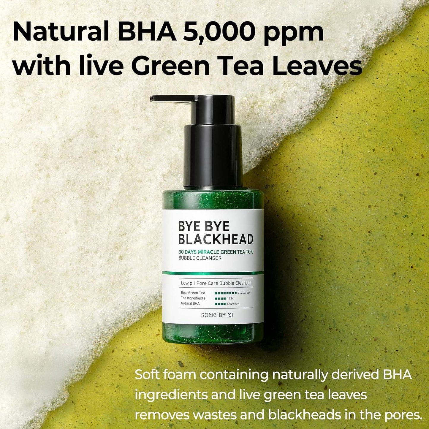 [SomeByMi] BYE BYE BLACKHEAD 30 DAYS MIRACLE GREEN TEA TOX BUBBLE CLEANSER 120g