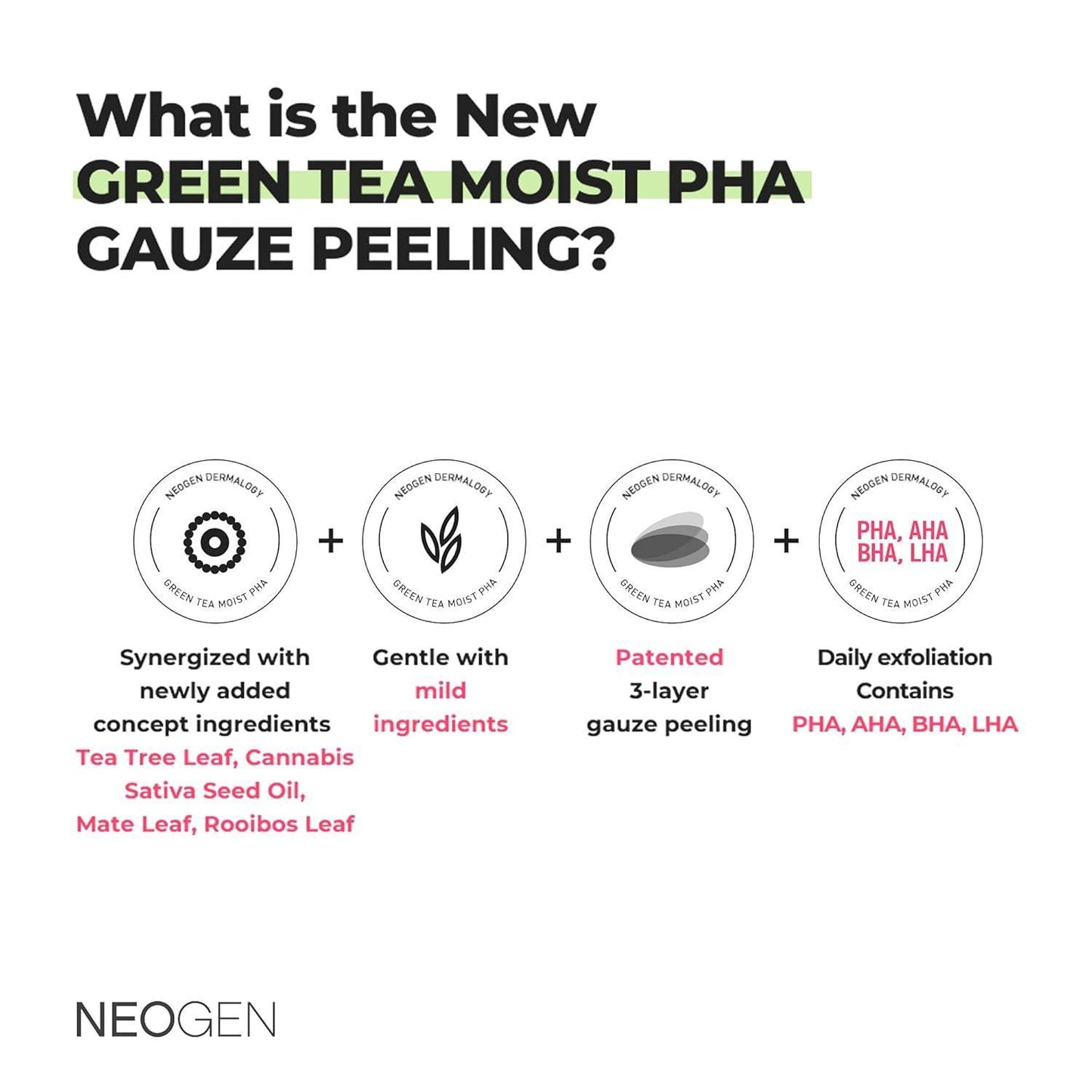 [NeoGen] Green tea moist PHA Gauze peeling 30Pad